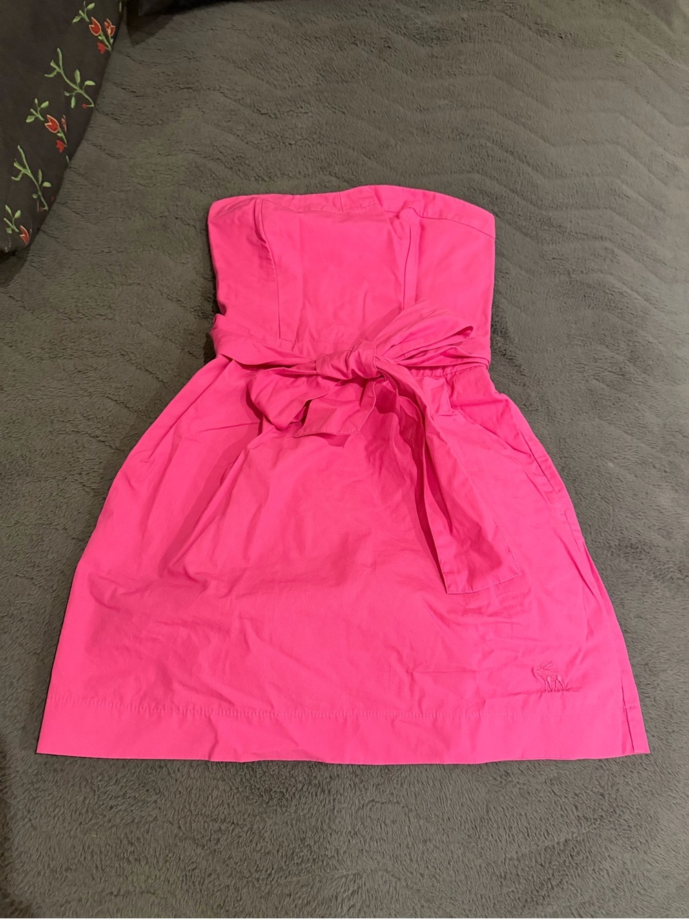 Abercrombie & Fitch Strapless Hot Pink Belted Sundress